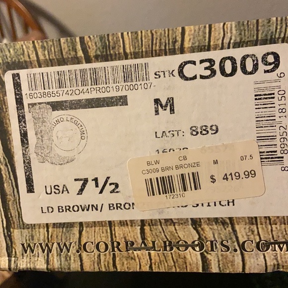 NWB Corral Cowboy Boots Sz 7.5 - Picture 2 of 10